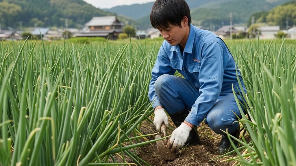 わけぎ栽培で倒れるのを防ぐ土寄せのコツ