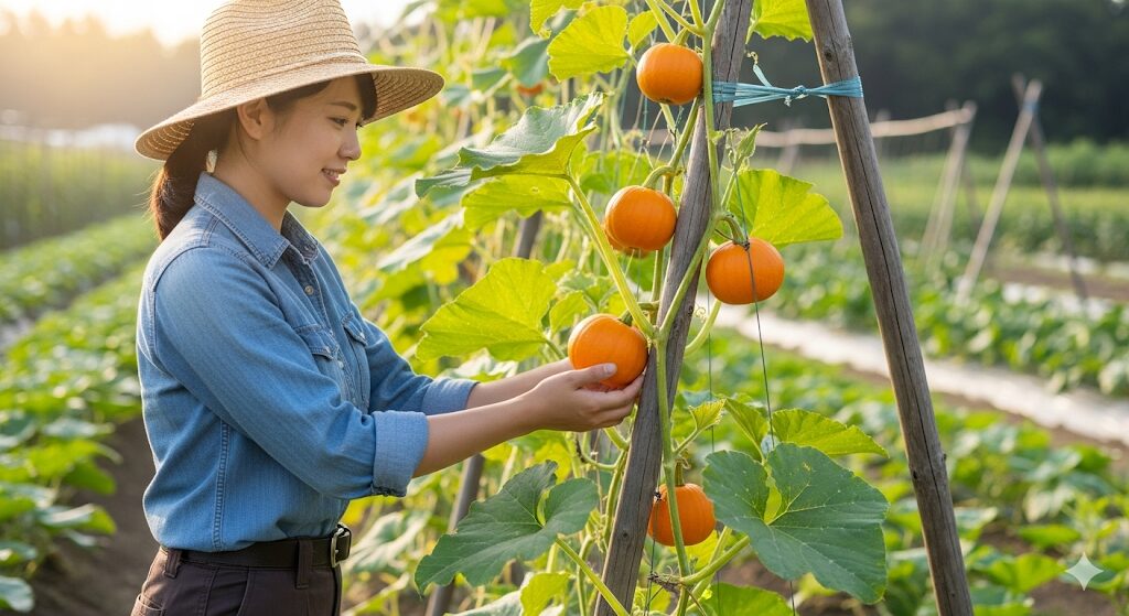 省スペース栽培での親づる1本仕立て