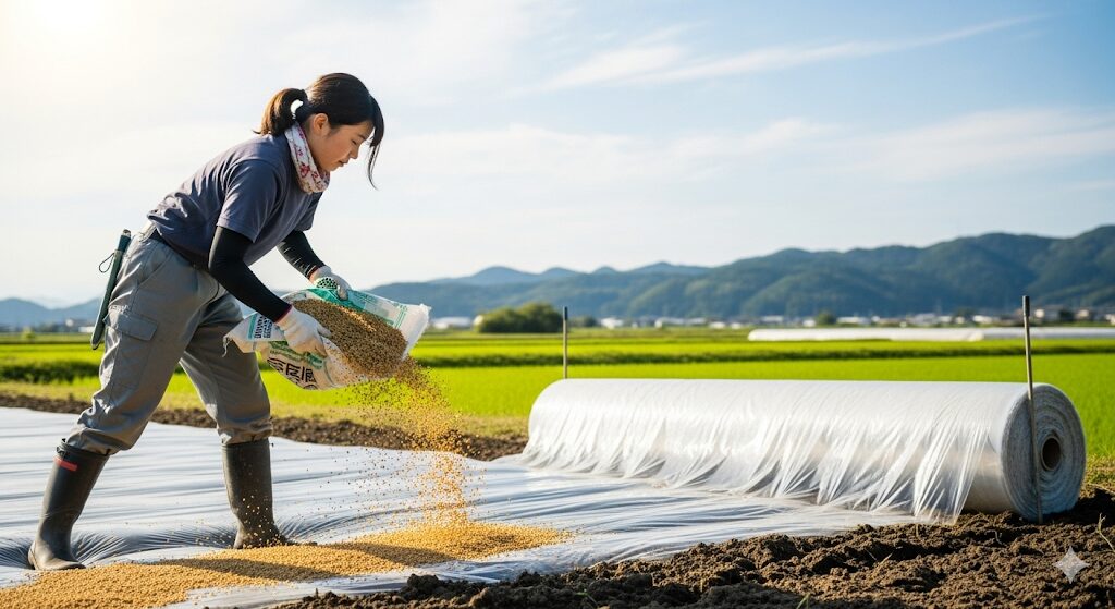 連作障害対策に米ぬかを利用する手順
