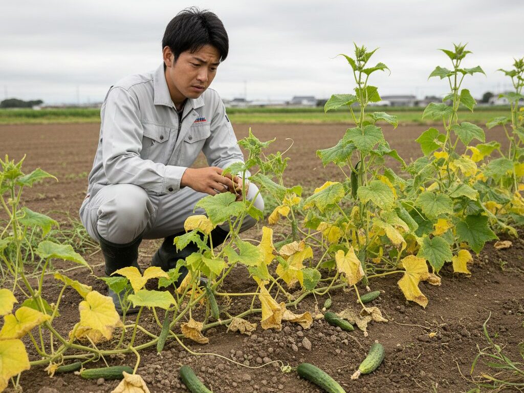 きゅうり栽培で見られる連作障害の症状