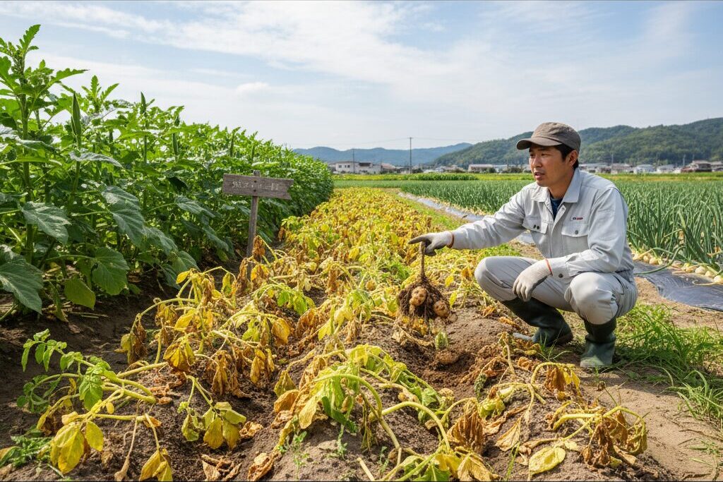 オクラの後作にジャガイモは不適